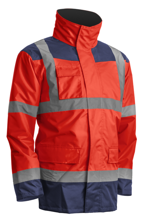 KANATA 4/1 HI-VIZ PIROS/KÉK PE KABÁT