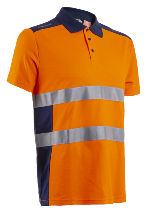 OKI FLUO NARANCS/SÖTÉTKÉK RÖVID UJJÚ GALLÉROS PÓLÓ