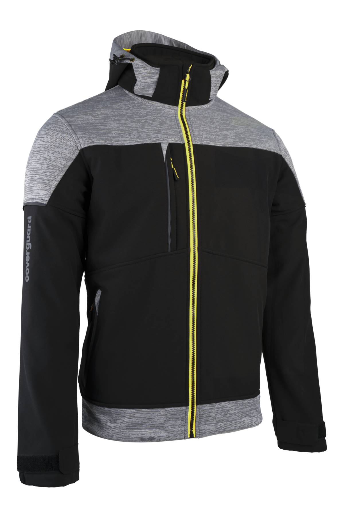 BANJO FEKETE/SZÜRKE SOFTSHELL DZSEKI, LIME CIPZÁR