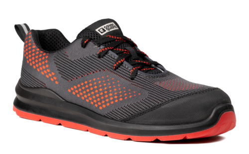MILERITE S1P SZÜRKE/PIROS SPORT VÉDŐFÉLCIPŐ